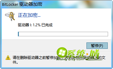 驱动器正在加密