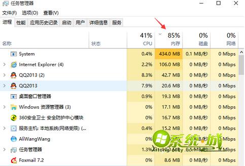 win10系统内存占用率高